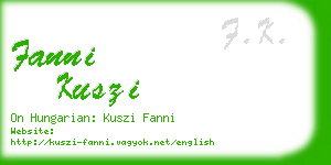 fanni kuszi business card